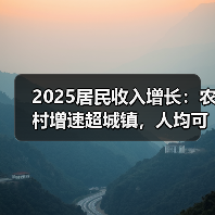 2025居民收入增长：农村增速超城镇，人均可支配收入达43377元（图1）