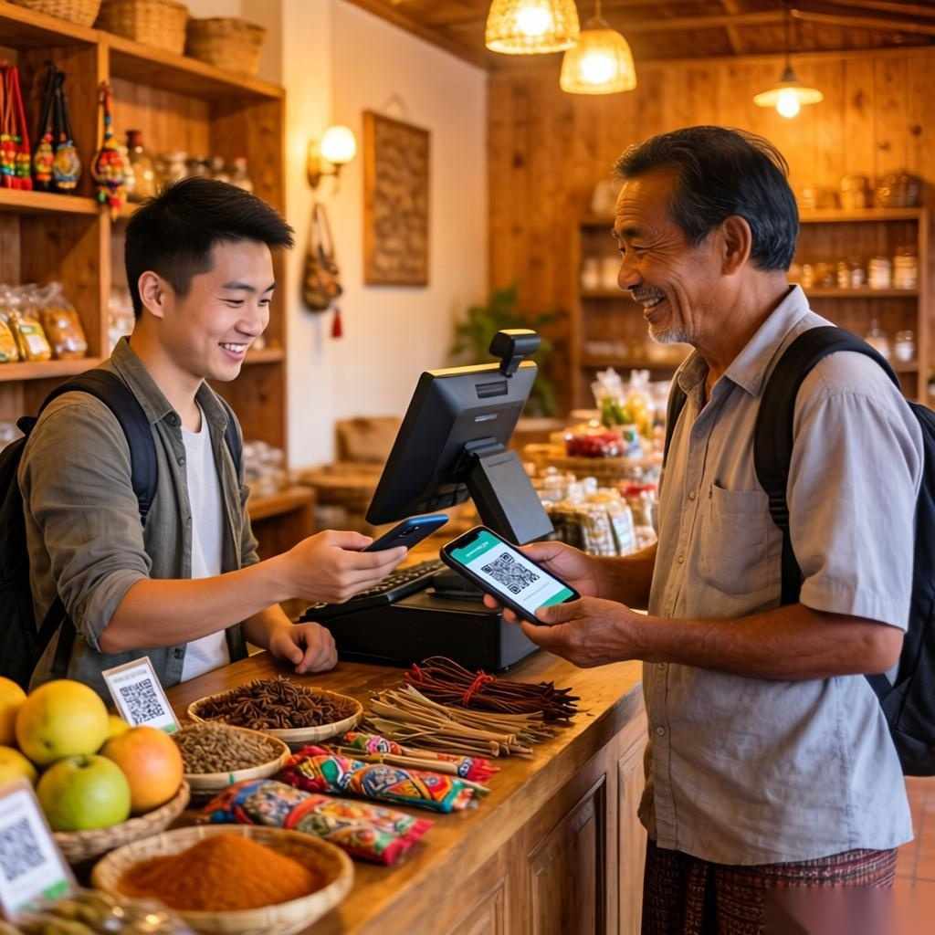 首笔！中国银行在老挝完成两国首笔数币跨境二维码消费支付业务