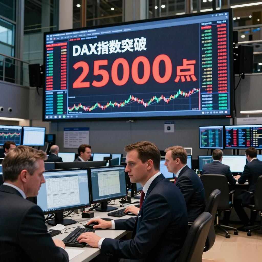 德国法兰克福股市DAX指数首次突破25000点
